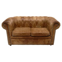 Vintage French Leather Chesterfield