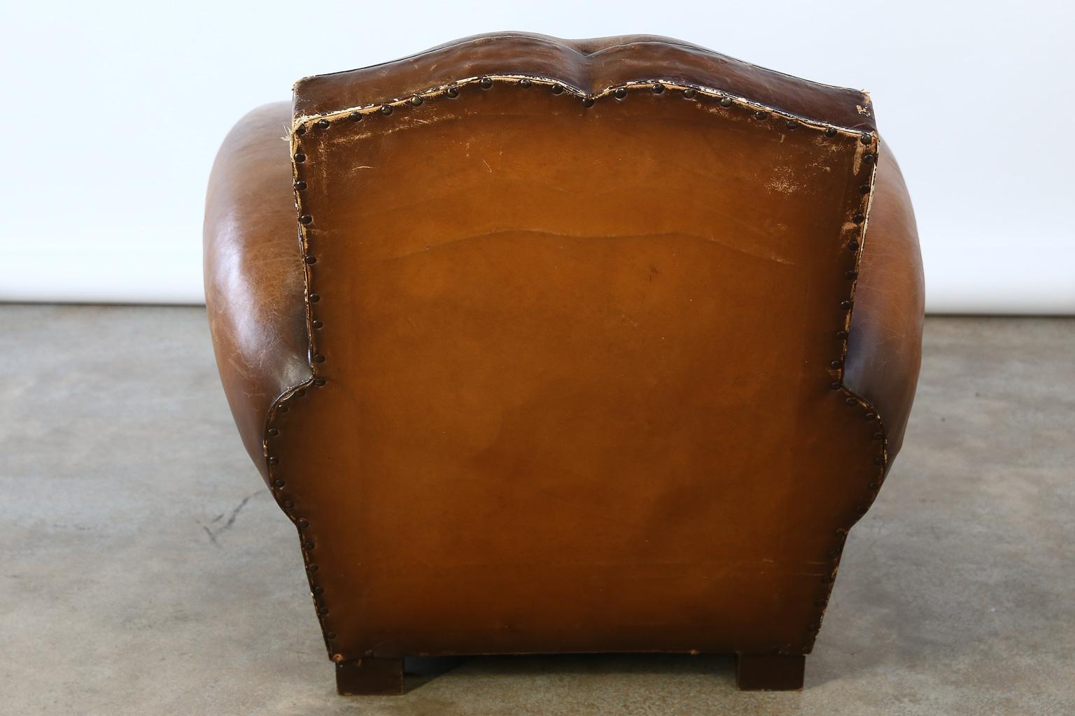Vintage French Leather Club Chair 4