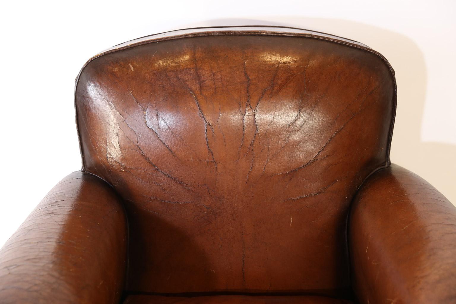 leather club chair vintage