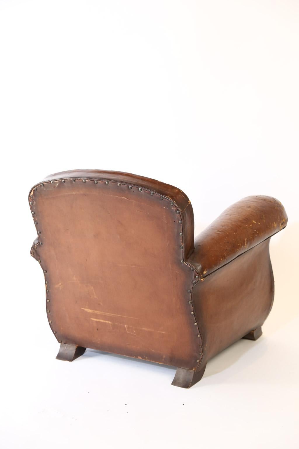 Vintage French Leather Club Chair 2