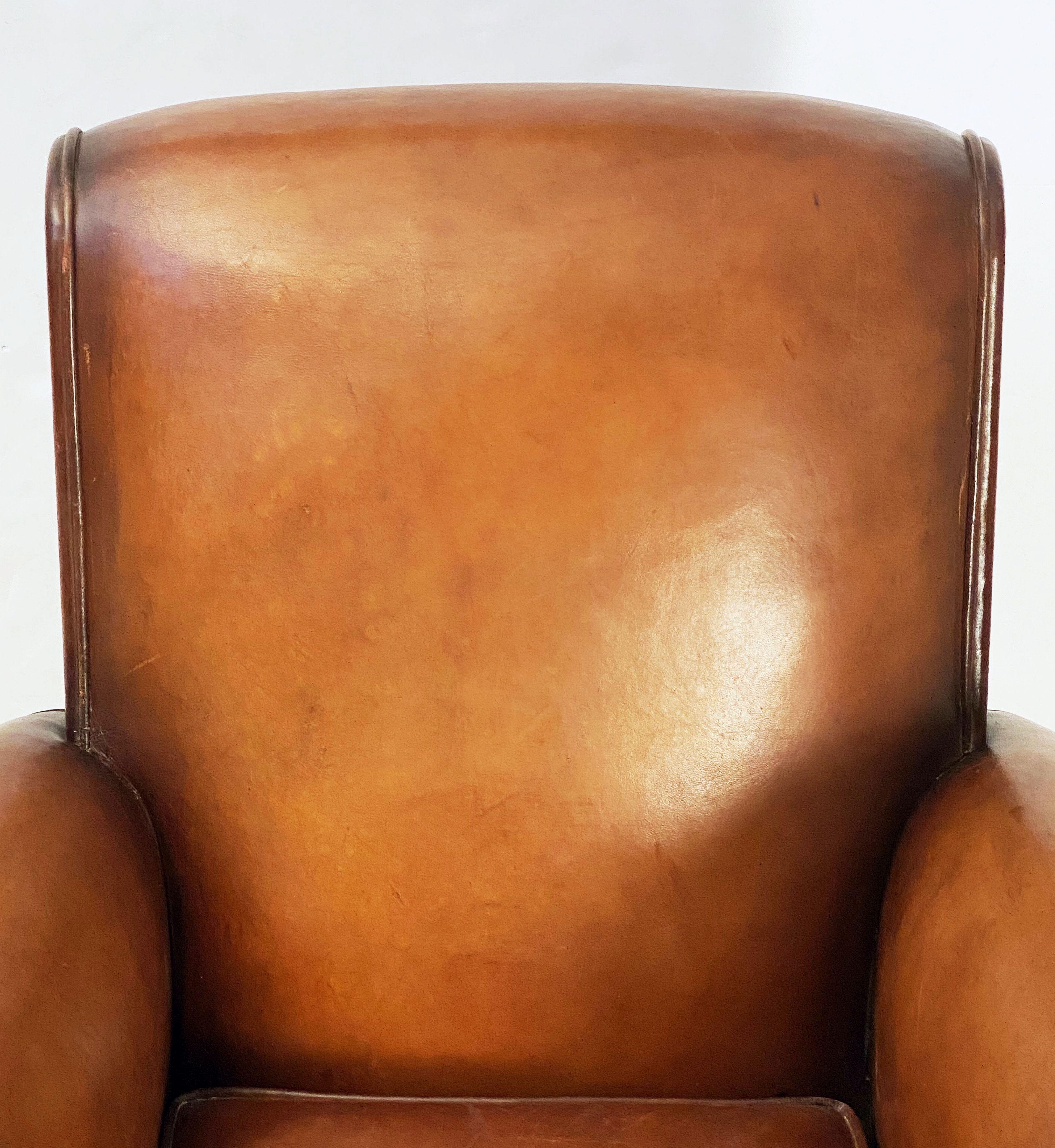 20th Century Vintage French Leather Club or Lounge Chair from the Art Deco Era