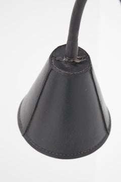 Vintage French Leather Floor Lamp by Jacques Adnet