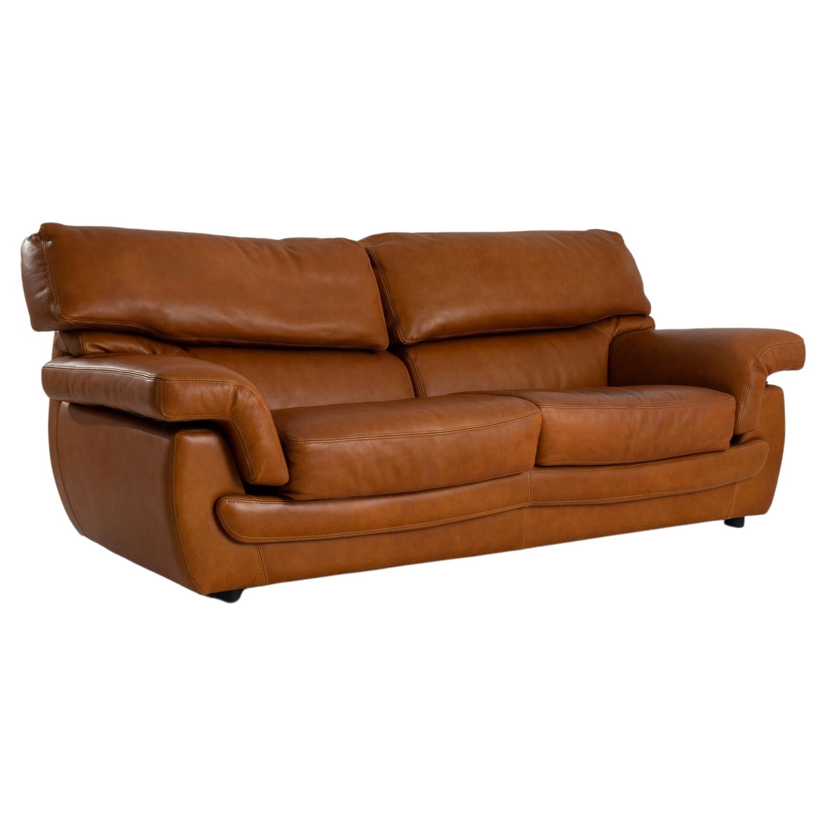 Französisches Vintage-Sofa aus Leder im Angebot