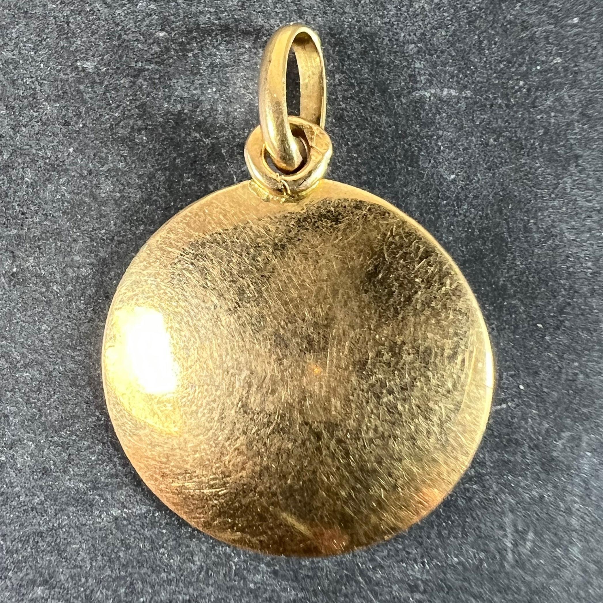 Ciondolo a forma di medaglia d'epoca in oro giallo, segno zodiacale del Leone, francese, 18 carati In condizioni buone in vendita a London, GB