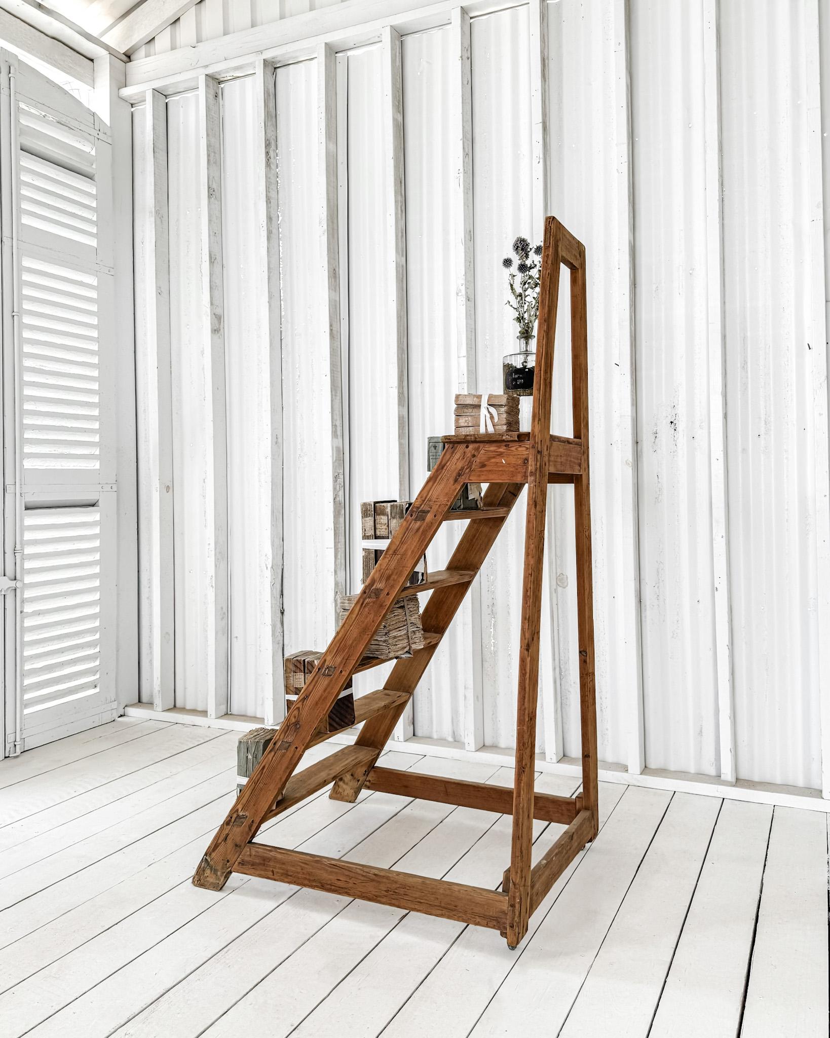 Vintage French Library Ladder In Good Condition In Mckinney, TX