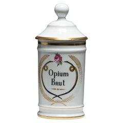 Retro French Limoges Apothecary Opium Jar