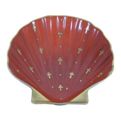 Französisches Limoges Fleur De Lis Muschelschalen-Trinktablett aus Muschel, Frankreich
