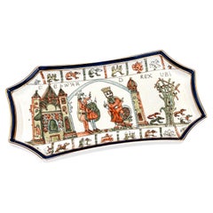 Vintage French Limoges Hand-Painted Bayeux Tapestry Porcelain Tray
