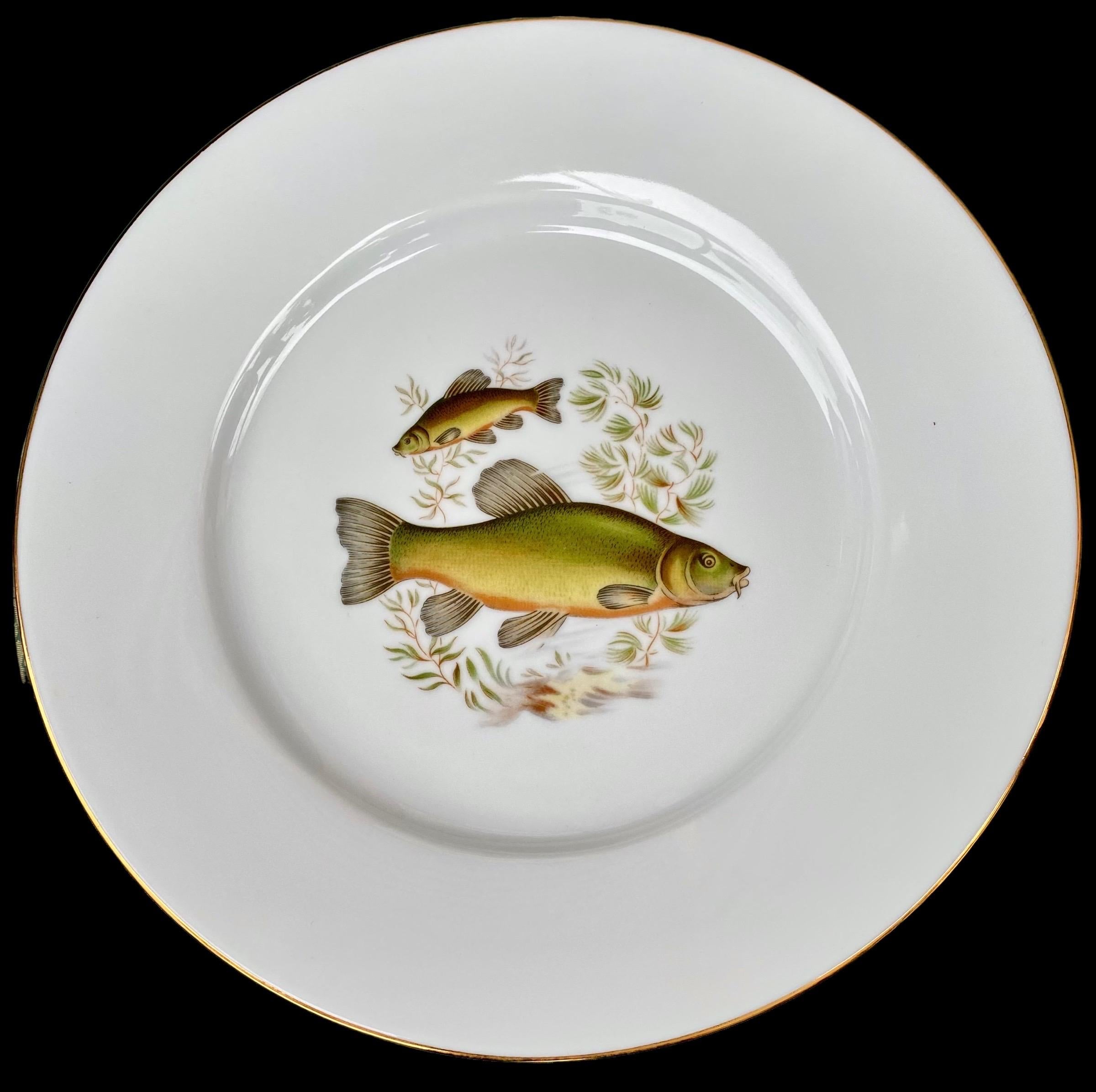 Vintage French Limoges Porcelain Fish Set 3