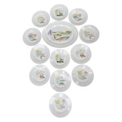 Vintage French Limoges Porcelain Fish Set