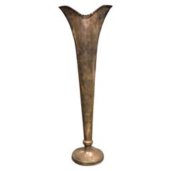 Vintage French Long Silver Plated Vase with Stamp Underneath