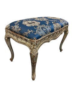 Vintage French Louis XV Style Carved Vanity Bench