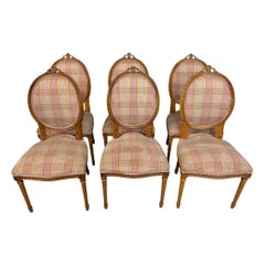 Vintage French Louie XVI Style Dining Chairs - Set of 6