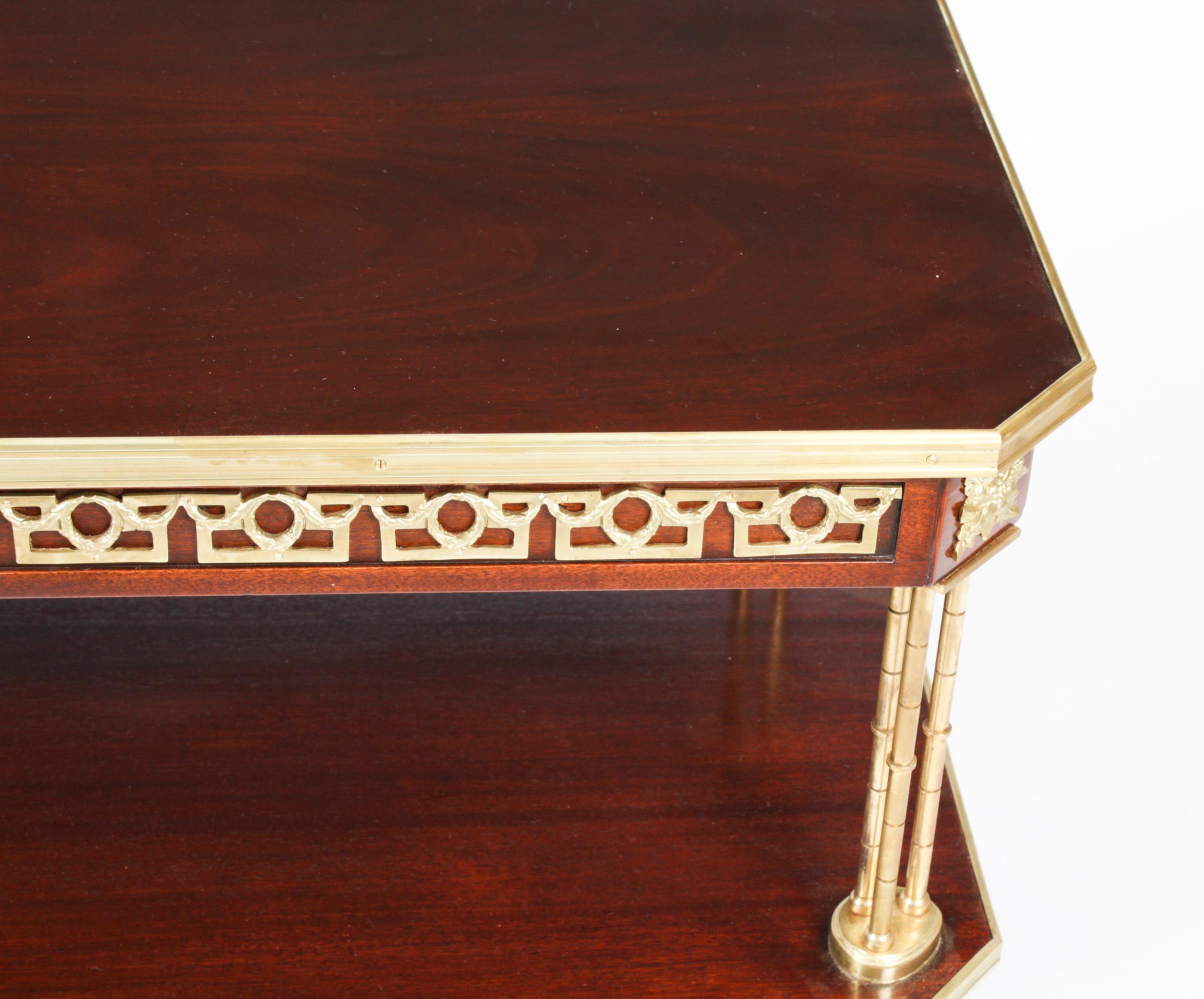 Vintage French Louis Revival Ormolu Mounted Coffee Table 20th C 4