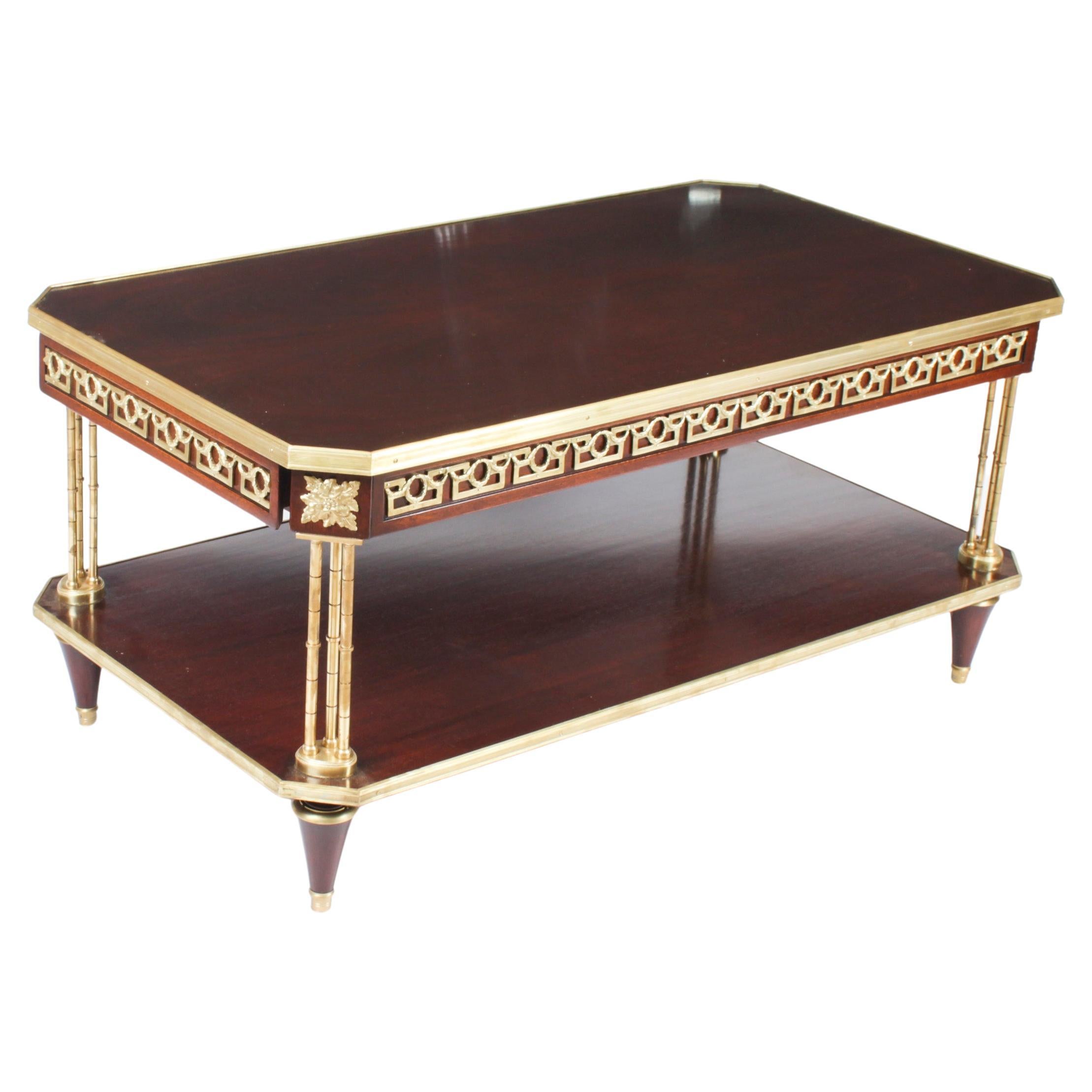 Vintage French Louis Revival Ormolu Mounted Coffee Table 20th C