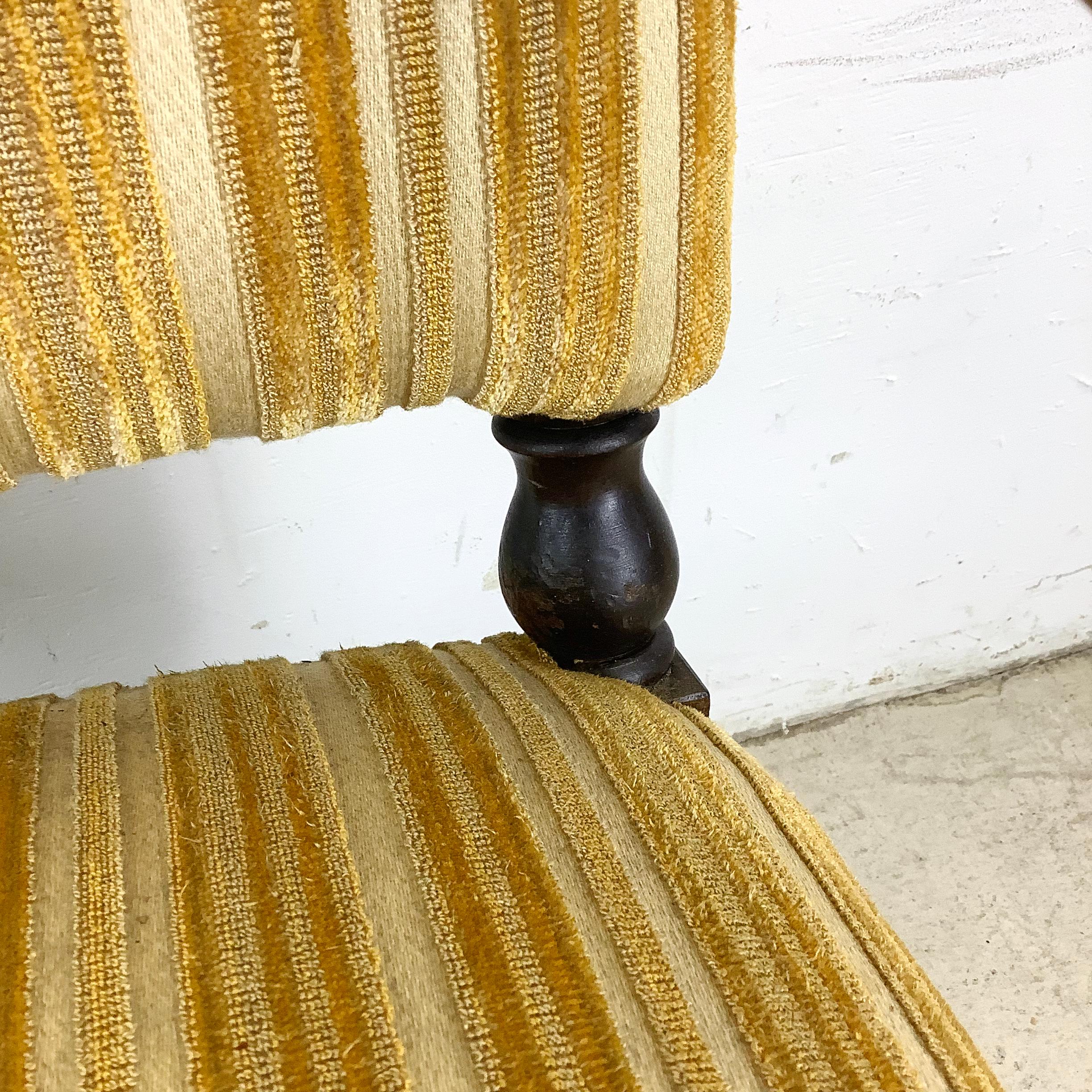 Vintage French Louis XIV Armchair – Ornate Carvings & Turned Leg Stretchers 10