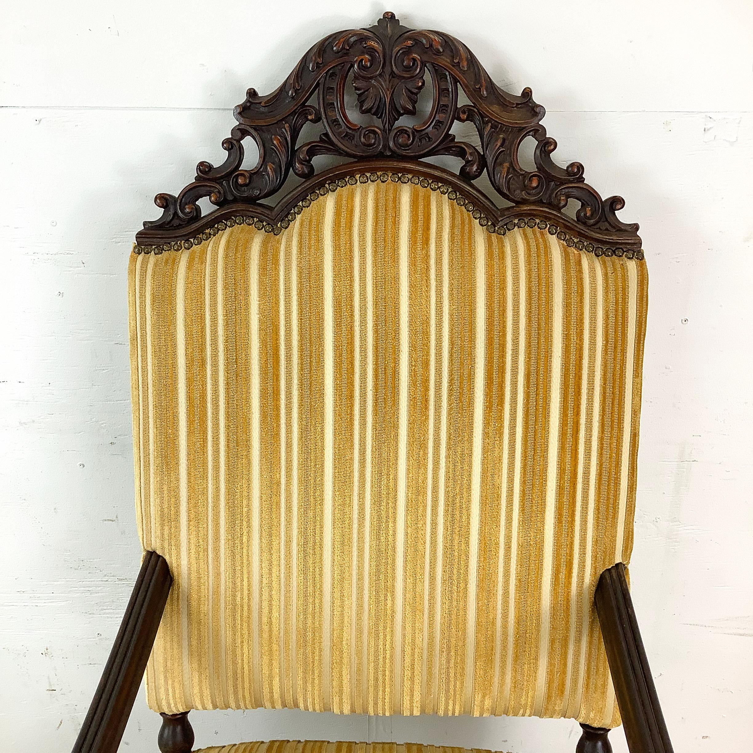Other Vintage French Louis XIV Armchair – Ornate Carvings & Turned Leg Stretchers