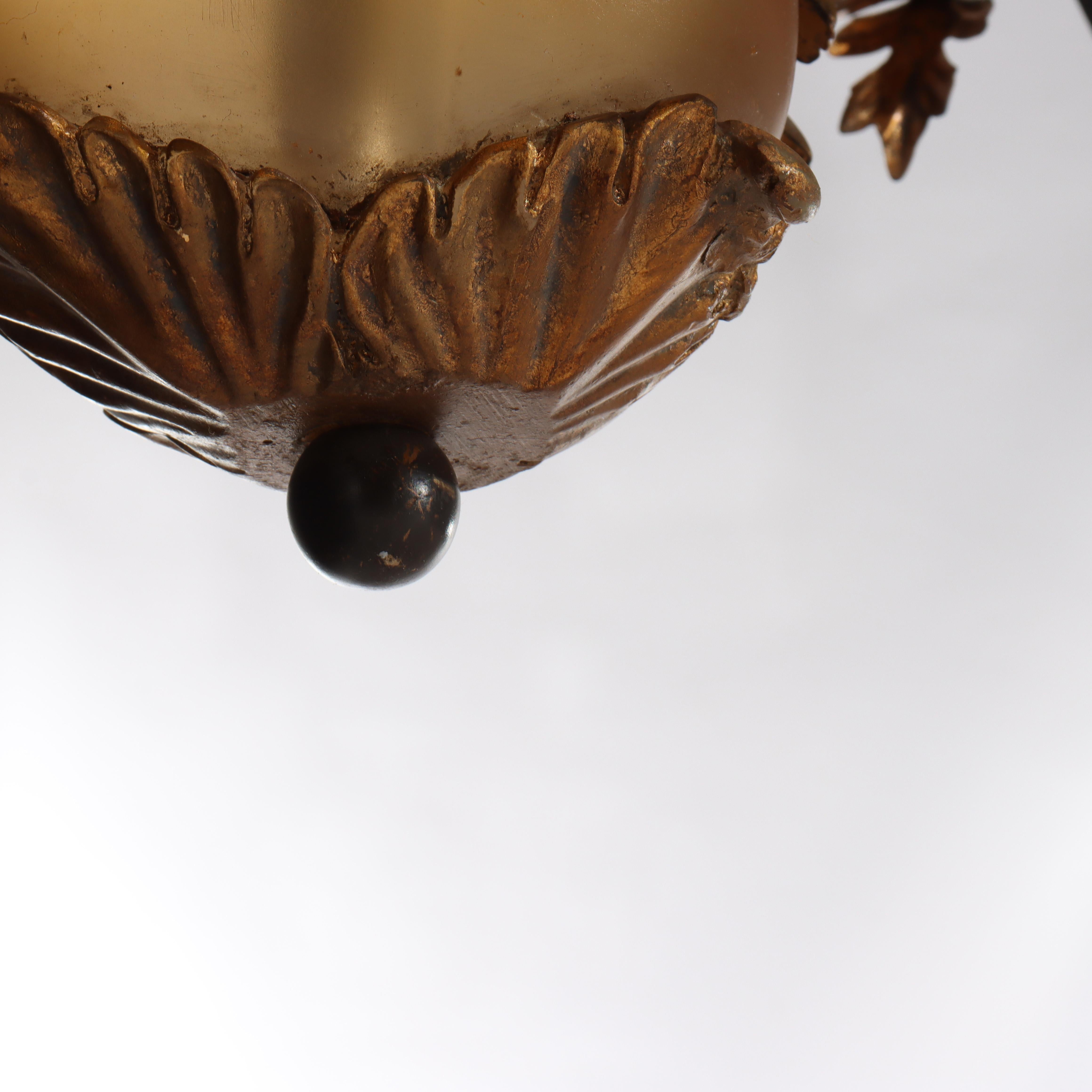 Vintage Französisch Louis XIV Stil Figural Cherub vergoldet & Ebonized Kronleuchter c1940 im Angebot 10