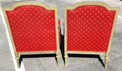 Coppia di poltrone bergere francesi Luigi XV d'epoca