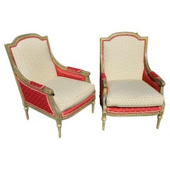 Französische Louis XV Bergere-Sessel im Louis-XV-Stil, Paar