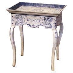 Vintage French Louis XV Carved and Painted Side Table