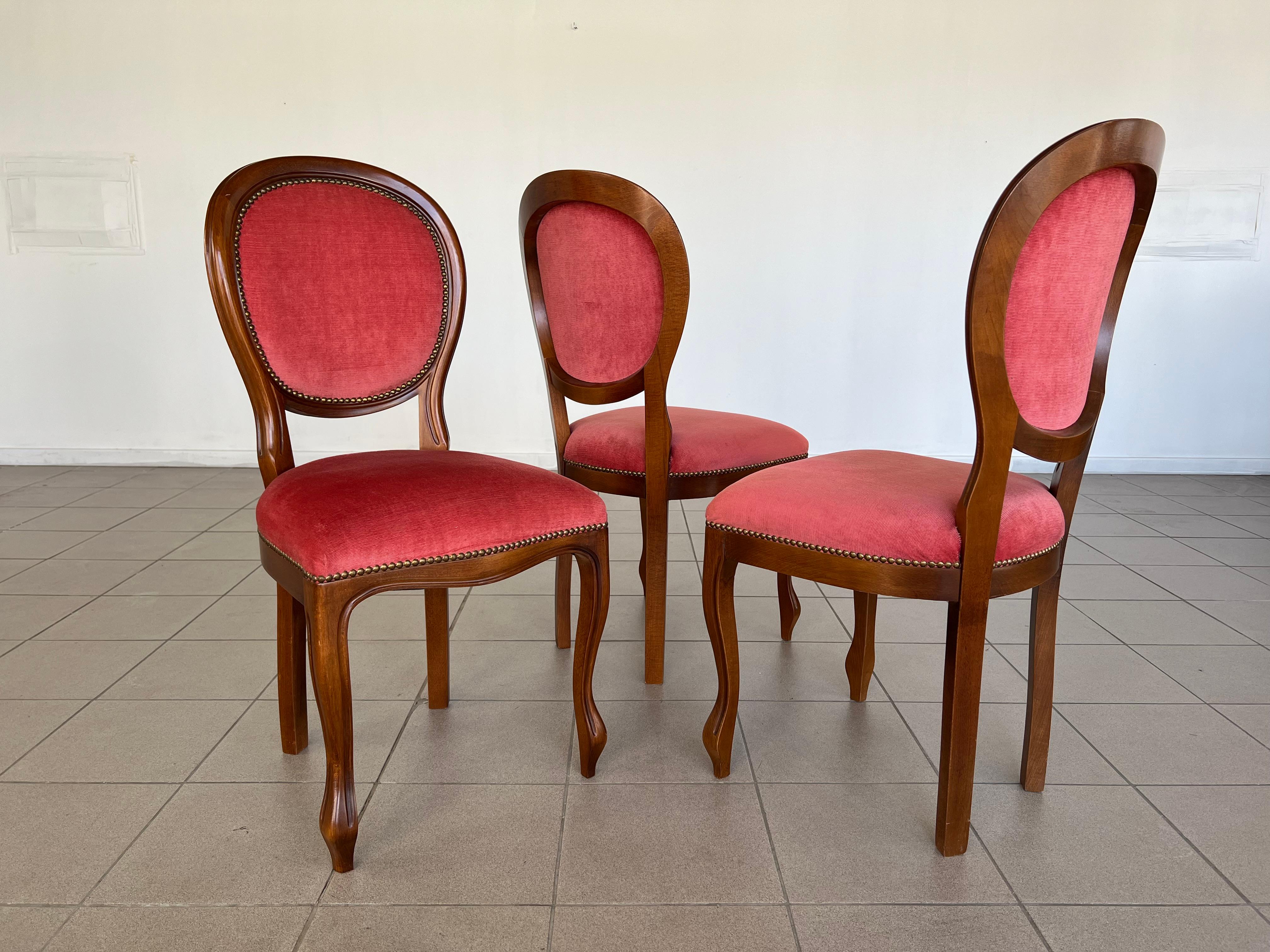 Vintage French Louis XV Medallion Back Side Dining Chairs - Set of 6 6