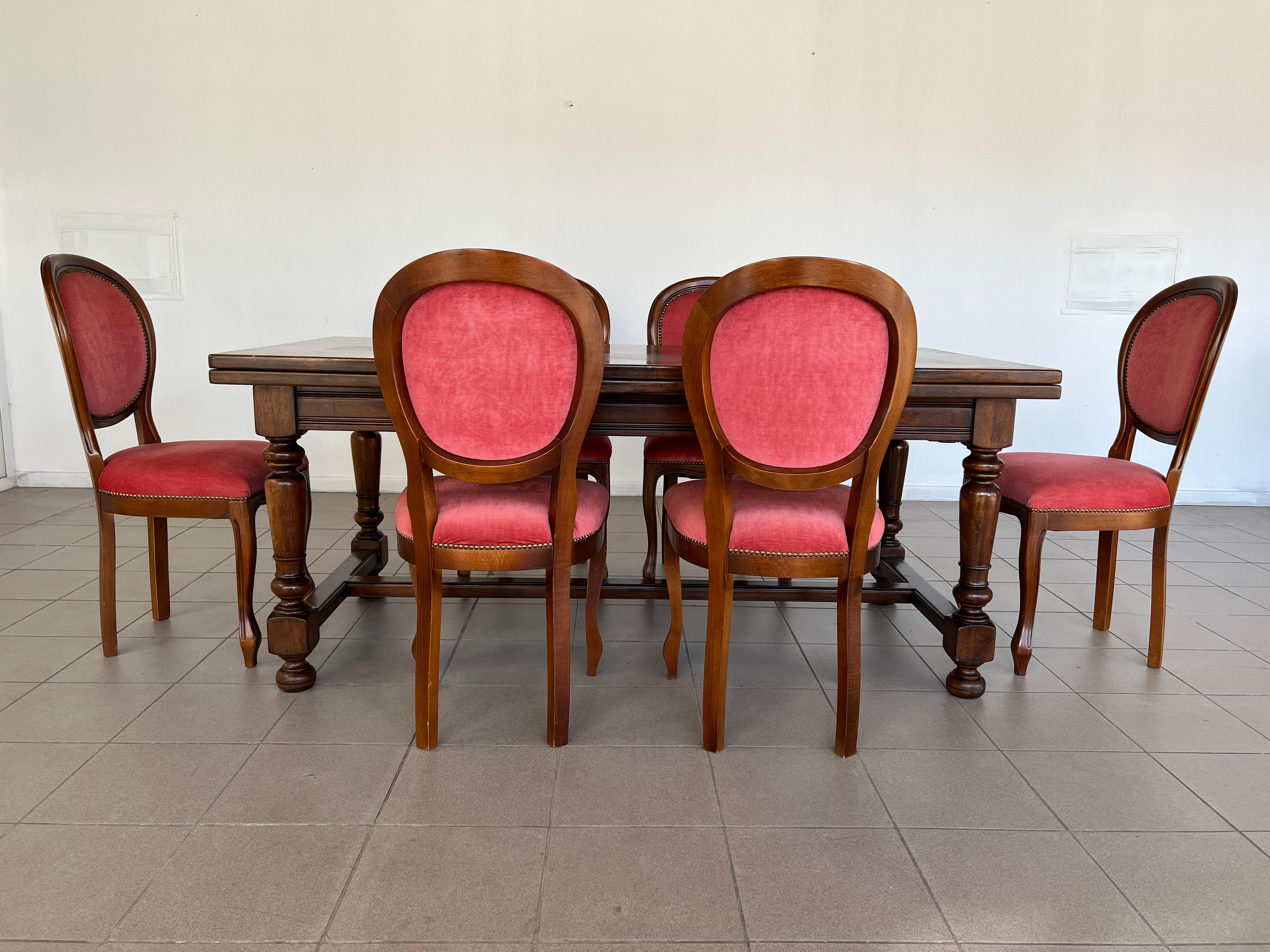 Vintage French Louis XV Medallion Back Side Dining Chairs - Set of 6 13