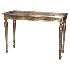 Vintage French Louis XV Silver and Gold Giltwood Lift Top Vitrine, circa 1890