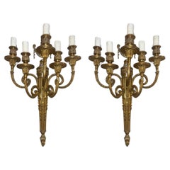 Vintage French Louis XV Style 5 Arm Wall Lights 