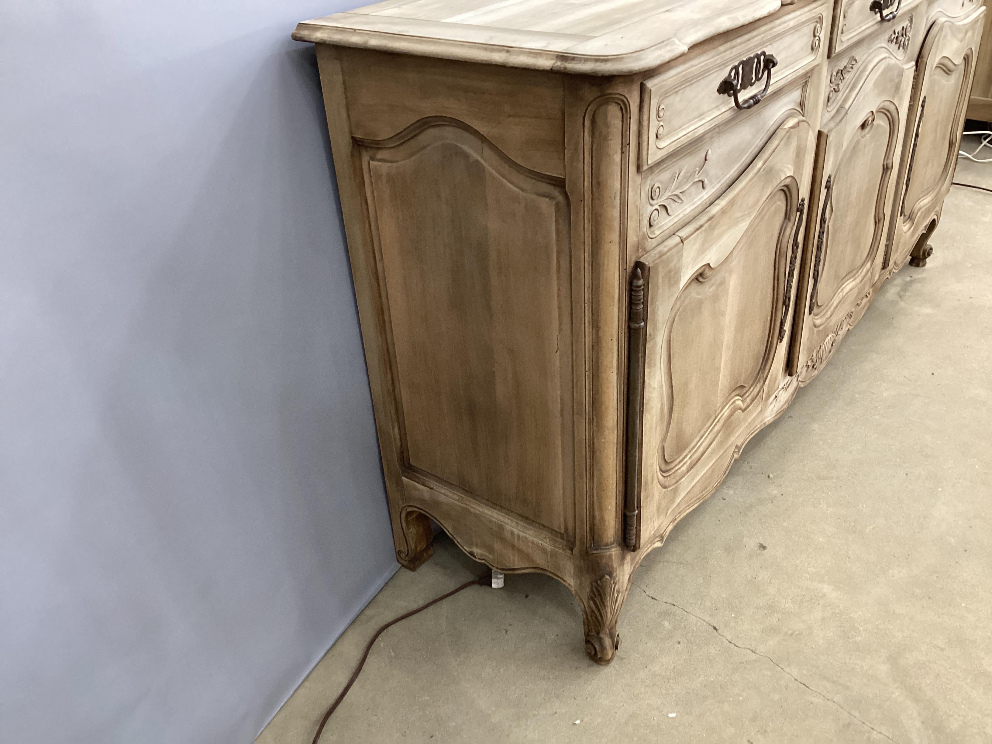 20th Century Vintage French Louis XV Style Bleached Buffet  For Sale