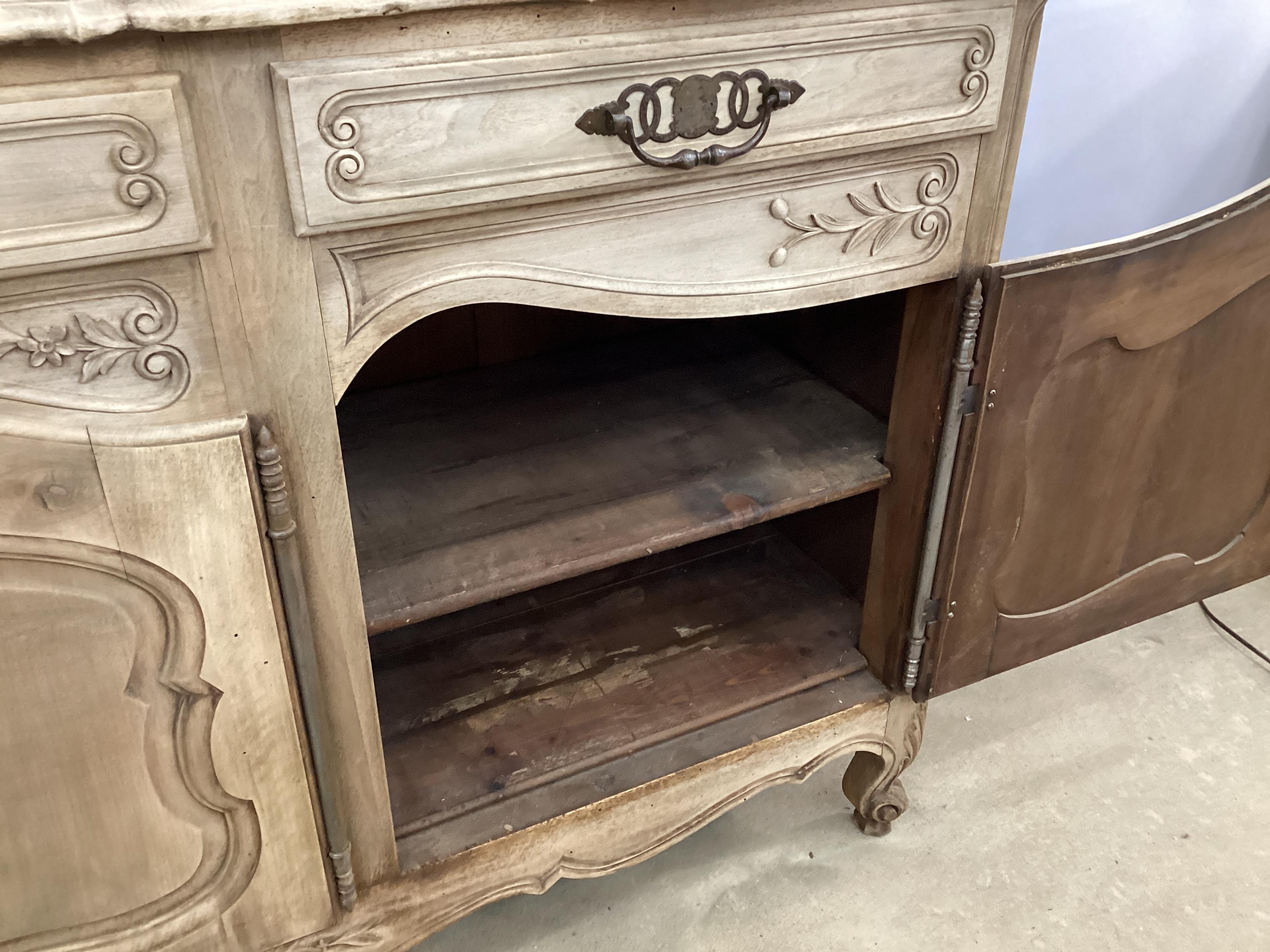Vintage French Louis XV Style Bleached Buffet  For Sale 4