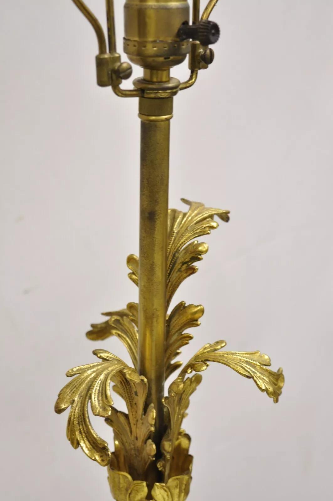 Vintage French Louis XV Style Brass & Crystal Urn Table Lamps - a Pair For Sale 6