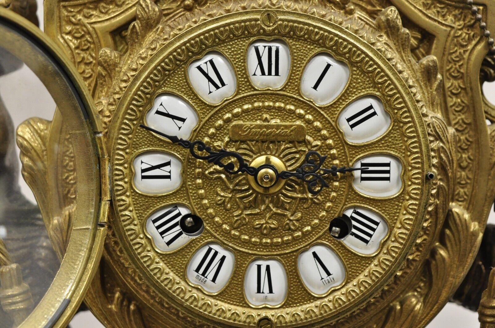 Ensemble d'horloges et de marbre Brevetatto italienne vintage de style Louis XV en vente 1