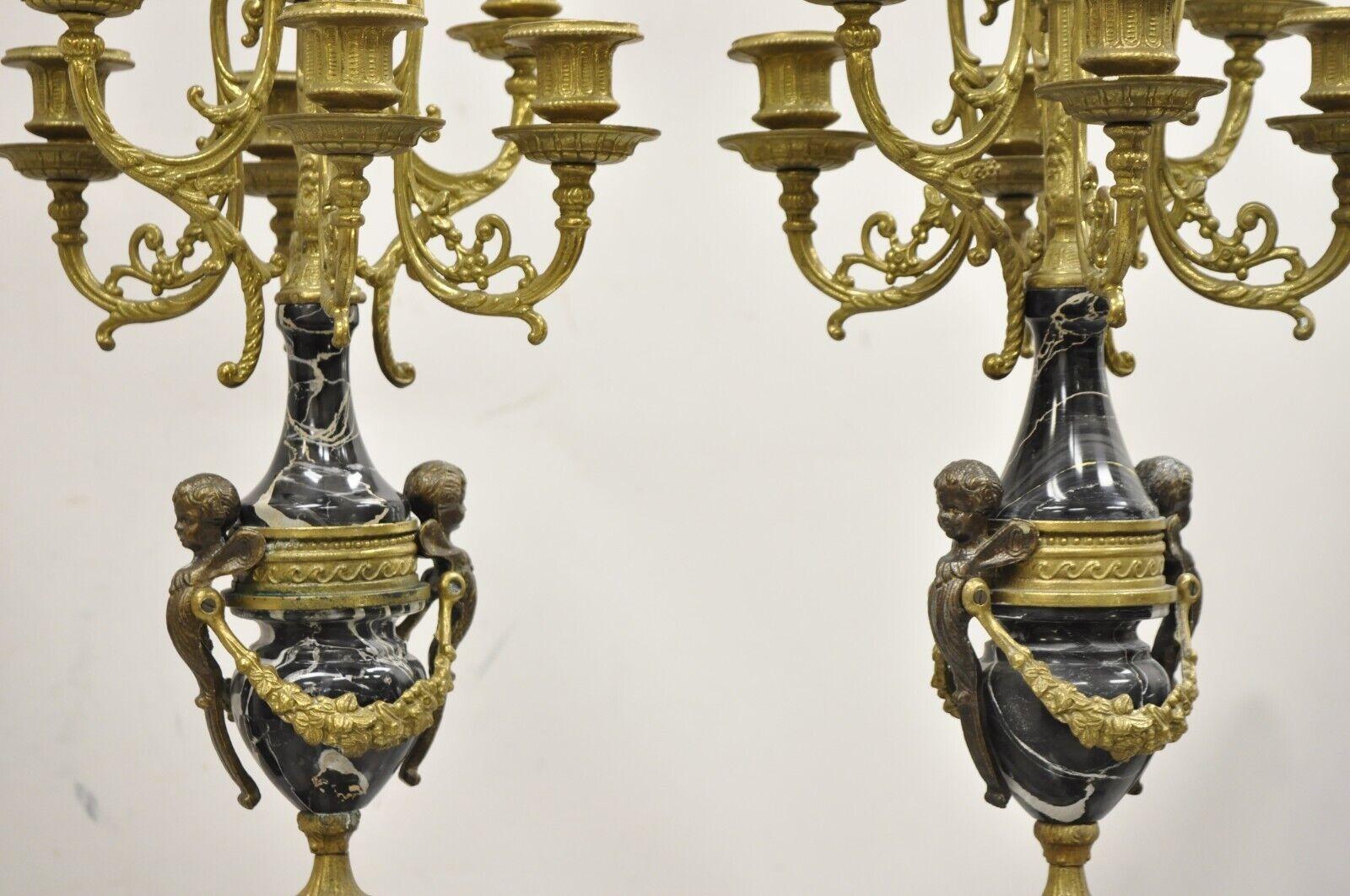 Ensemble d'horloges et de marbre Brevetatto italienne vintage de style Louis XV en vente 4