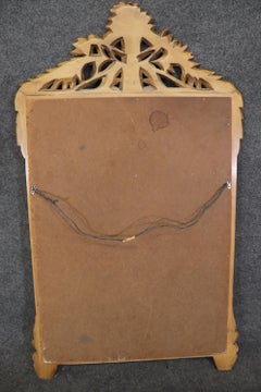 Vintage French Louis XV Style Carved Wall Hanging Mirror