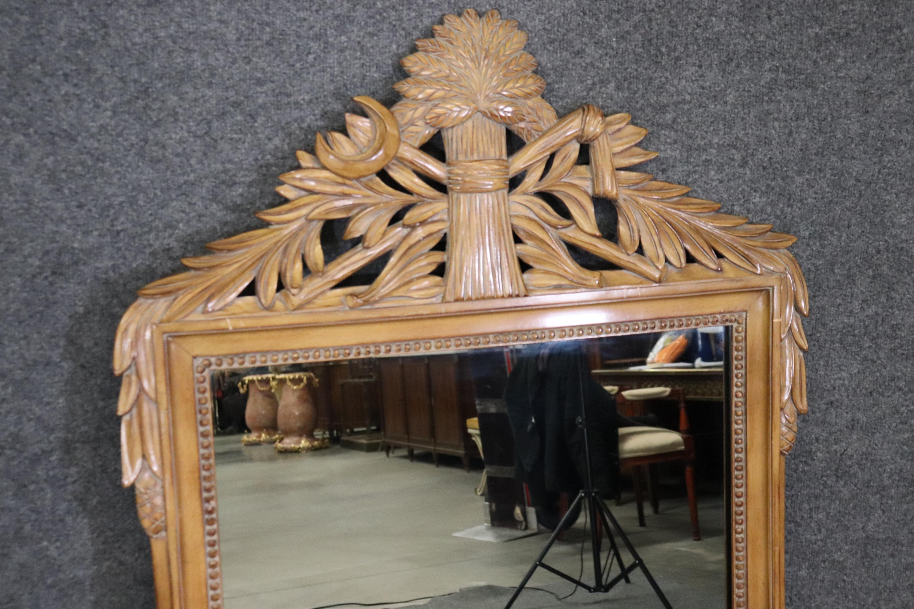 Unknown Vintage French Louis XV Style Carved Wall Hanging Mirror For Sale