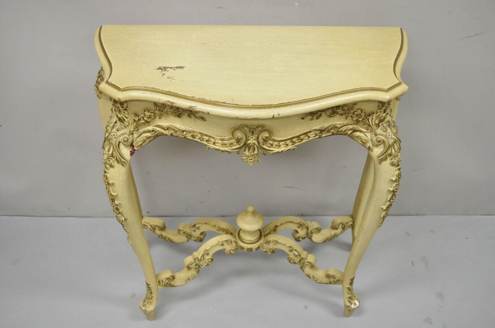 Vintage French Louis XV style cream painted 32