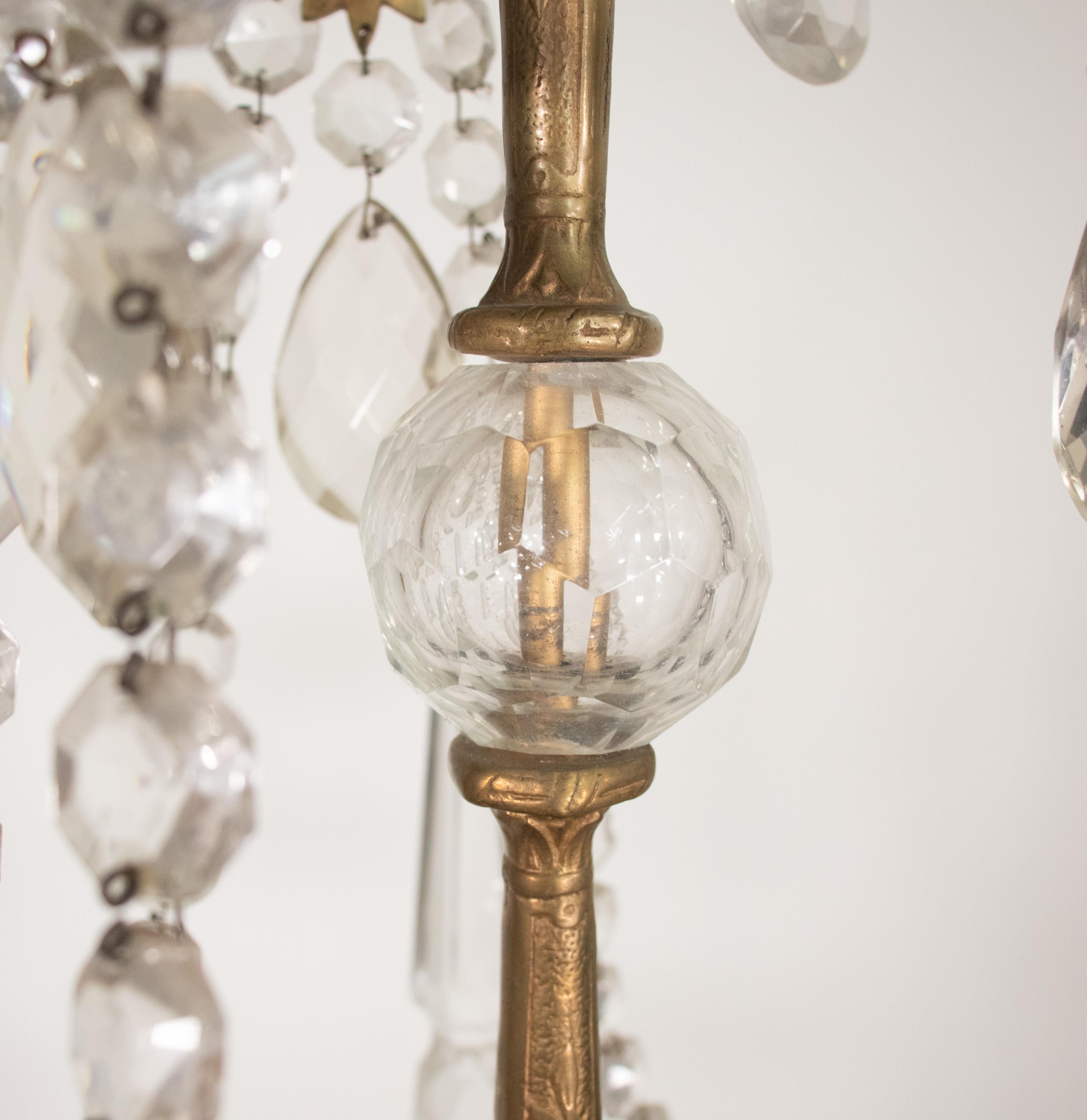 Lustre français vintage en cristal de style Louis XV à la manière de la Maison Jansen en vente 5