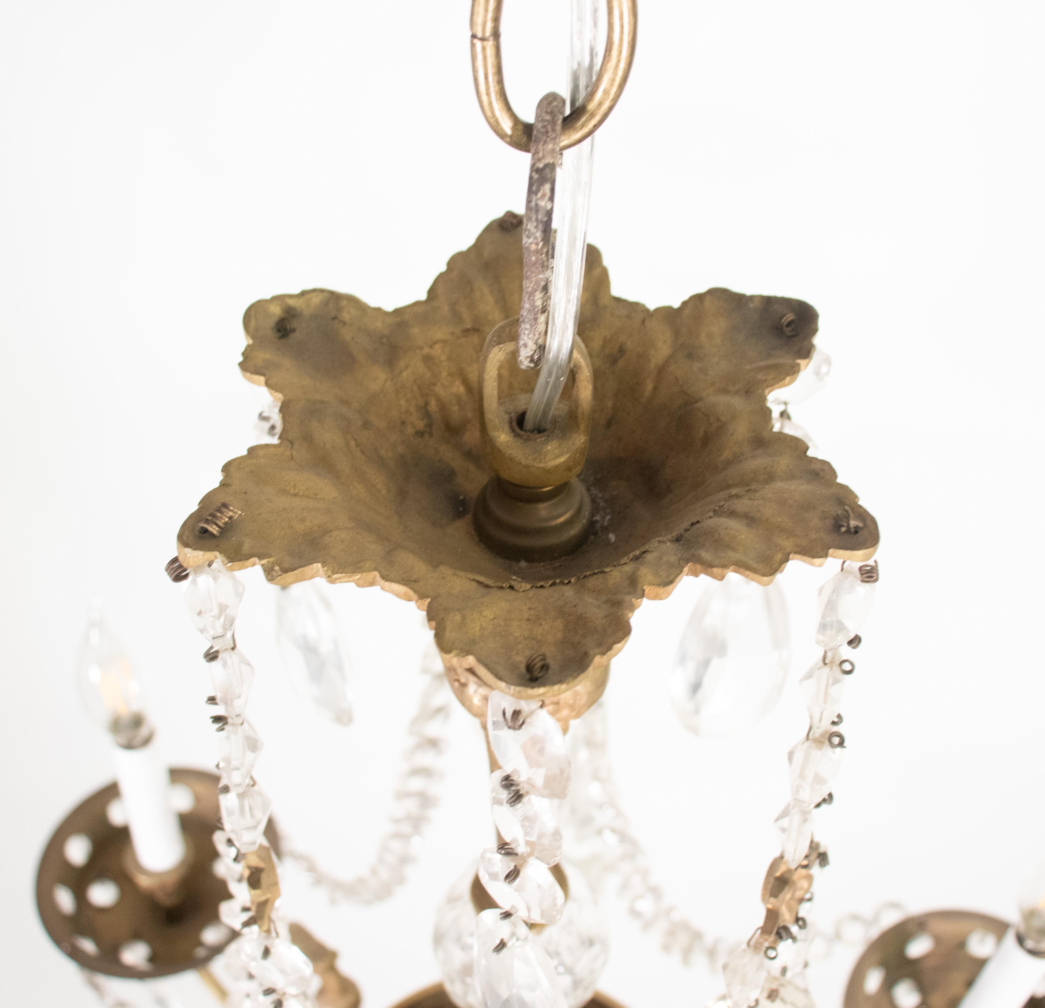 Français Lustre français vintage en cristal de style Louis XV à la manière de la Maison Jansen en vente