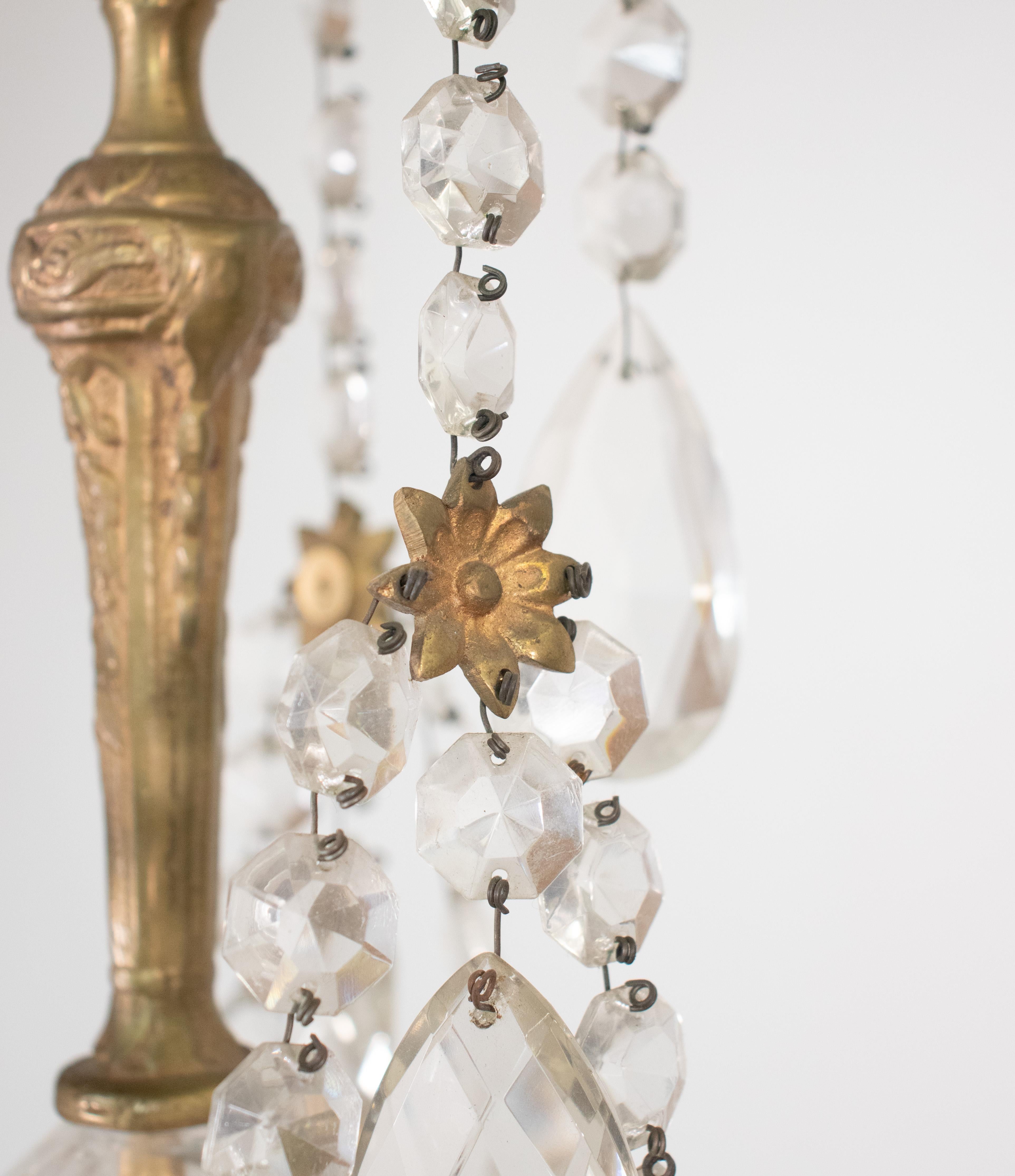 Lustre français vintage en cristal de style Louis XV à la manière de la Maison Jansen en vente 1