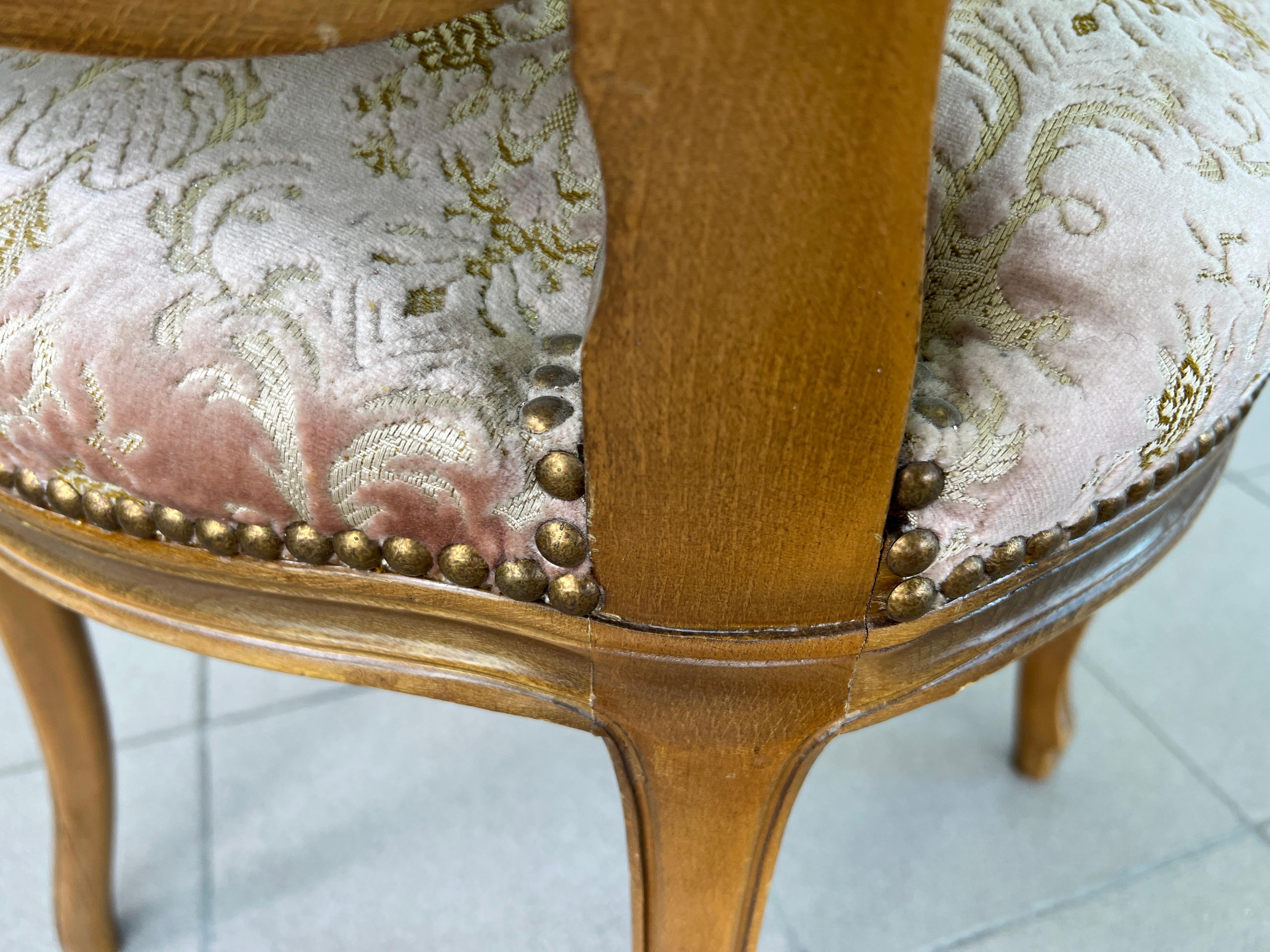 Vintage French Louis XV Style Dining Chairs – Set of 6 en venta 5