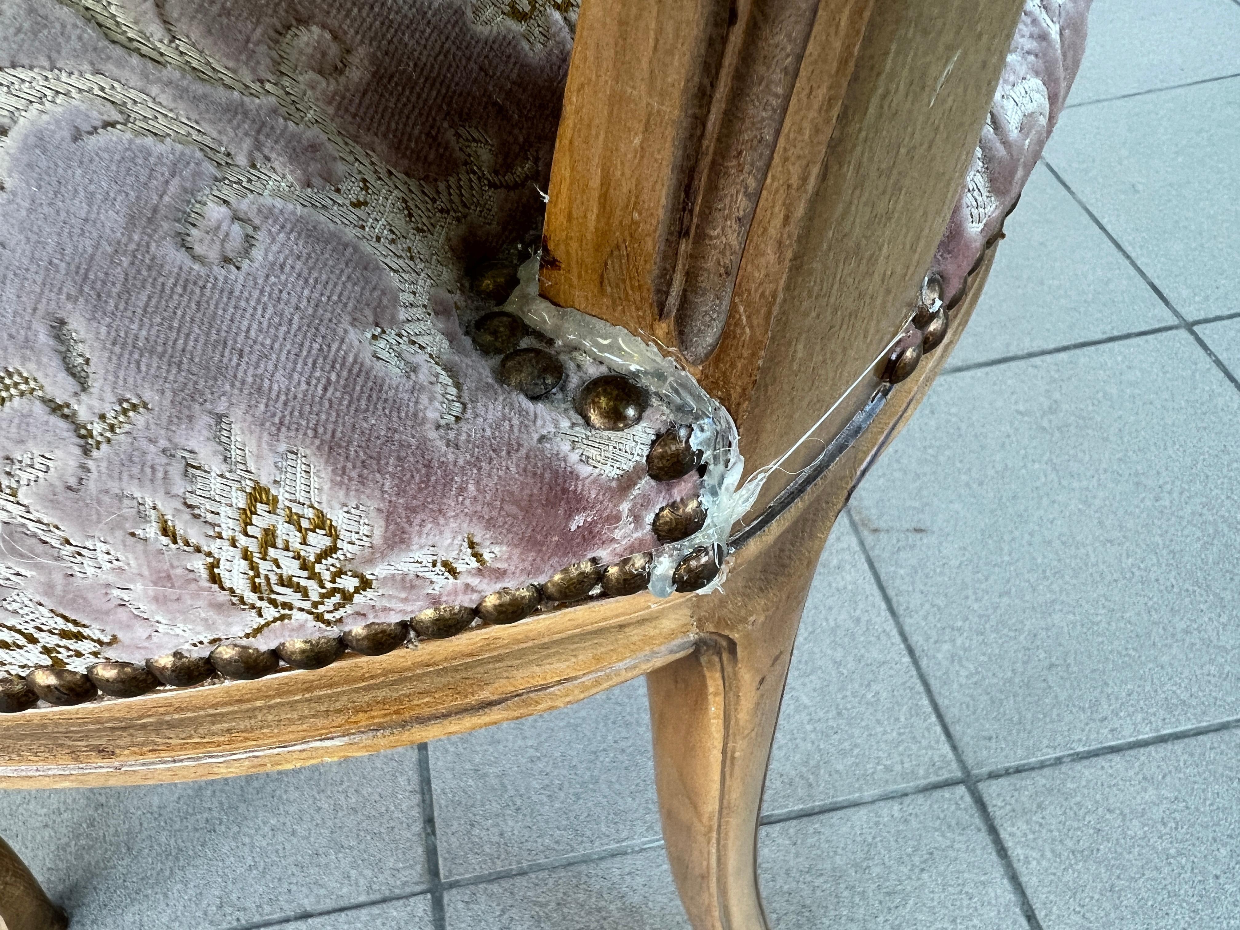 Vintage French Louis XV Style Dining Chairs – Set of 6 en venta 6