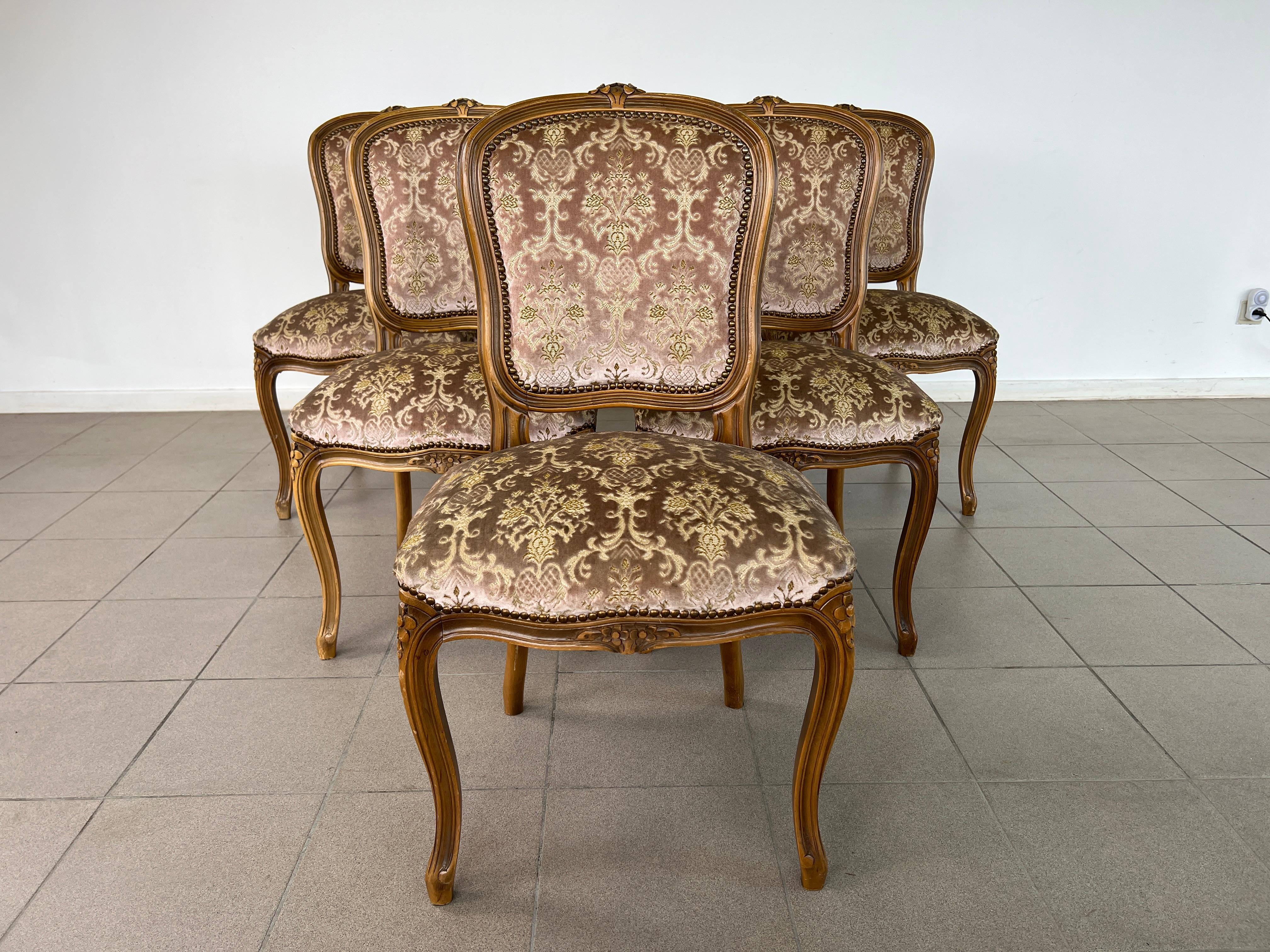 Vintage French Louis XV Style Dining Chairs – Set of 6 Francés en venta