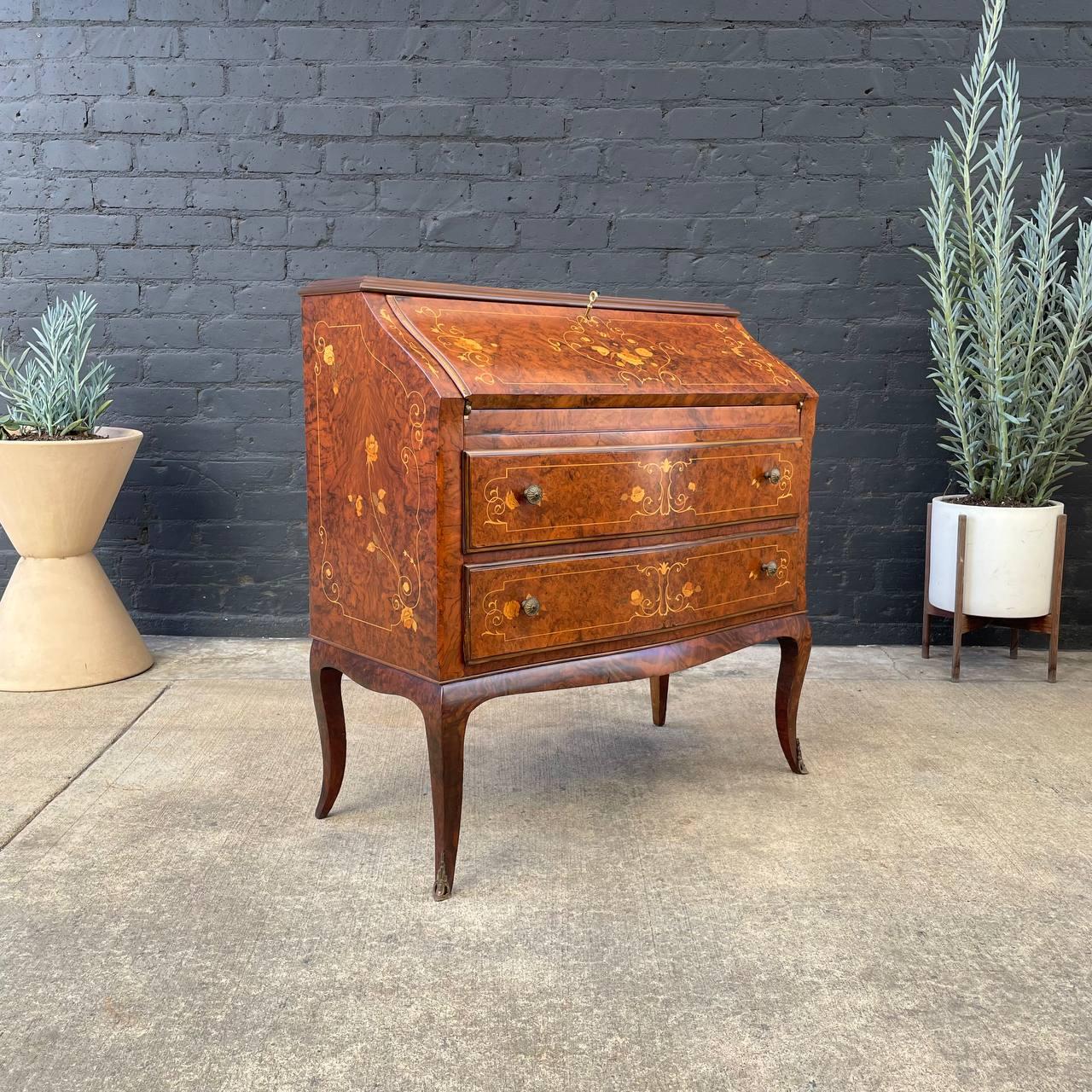 Vintage French Louis XV style drop-leaf desk.