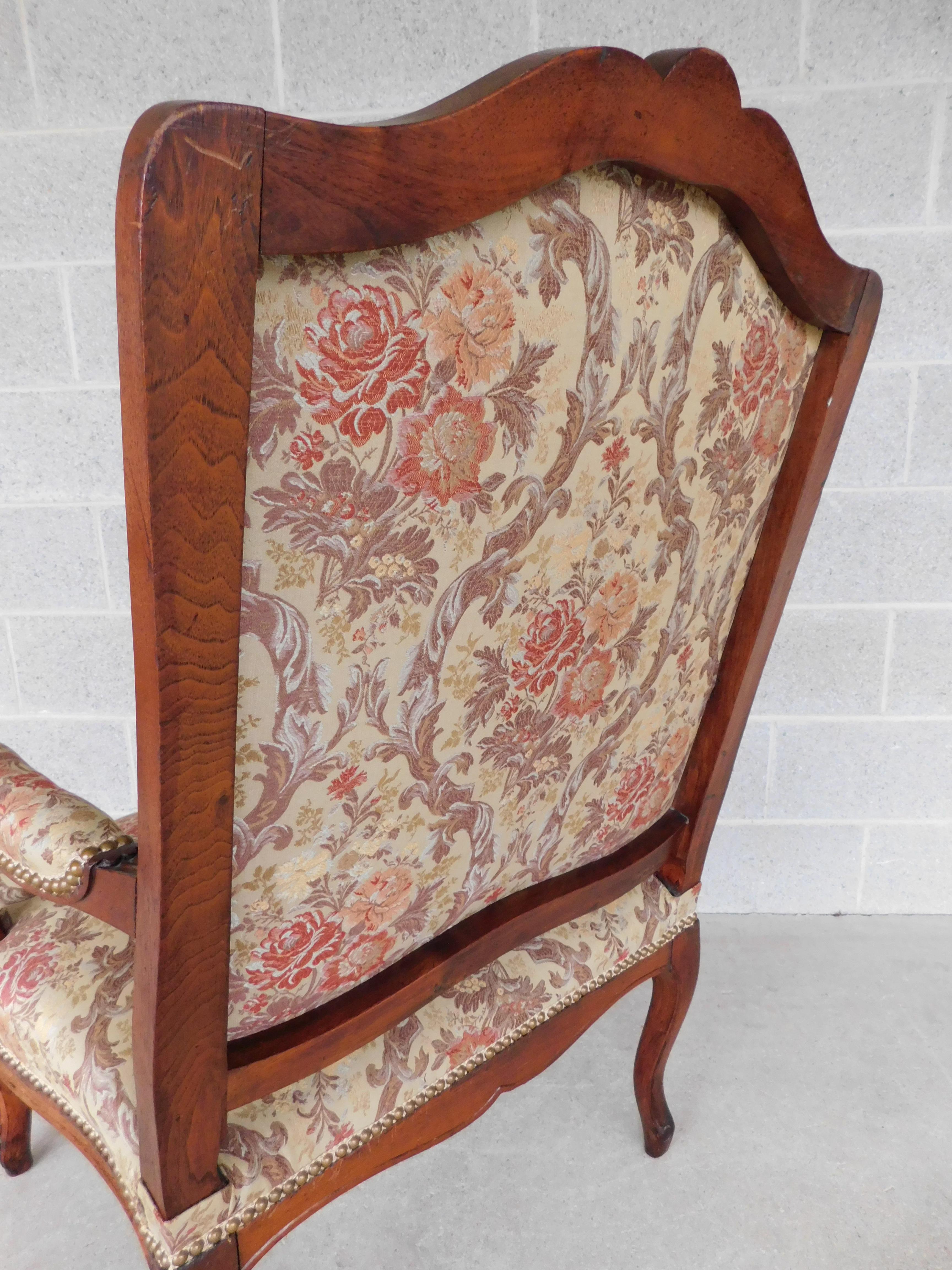 Vintage French Louis XV Style Fauteuil Chairs  - a Pair For Sale 7