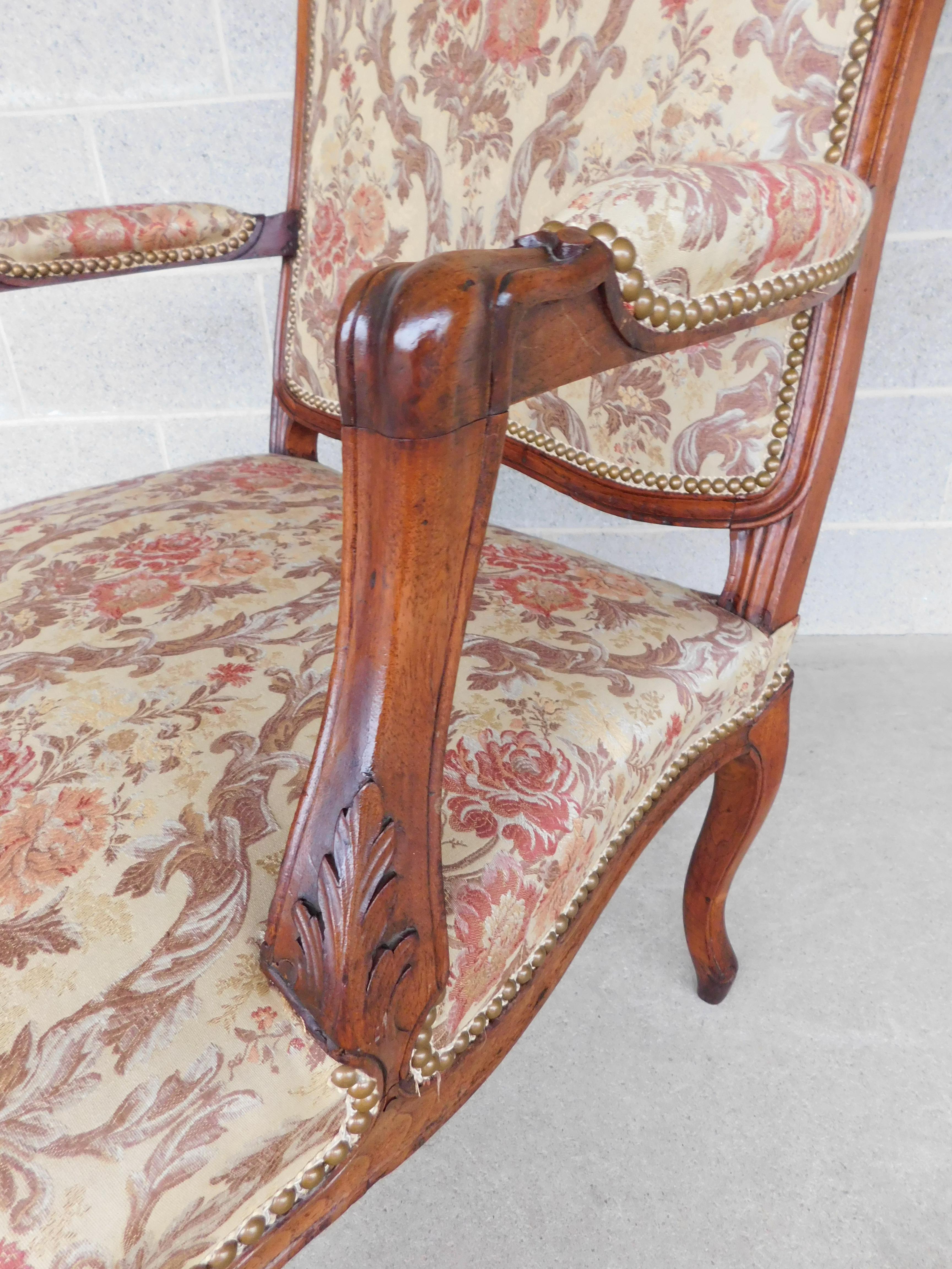 20th Century Vintage French Louis XV Style Fauteuil Chairs  - a Pair For Sale