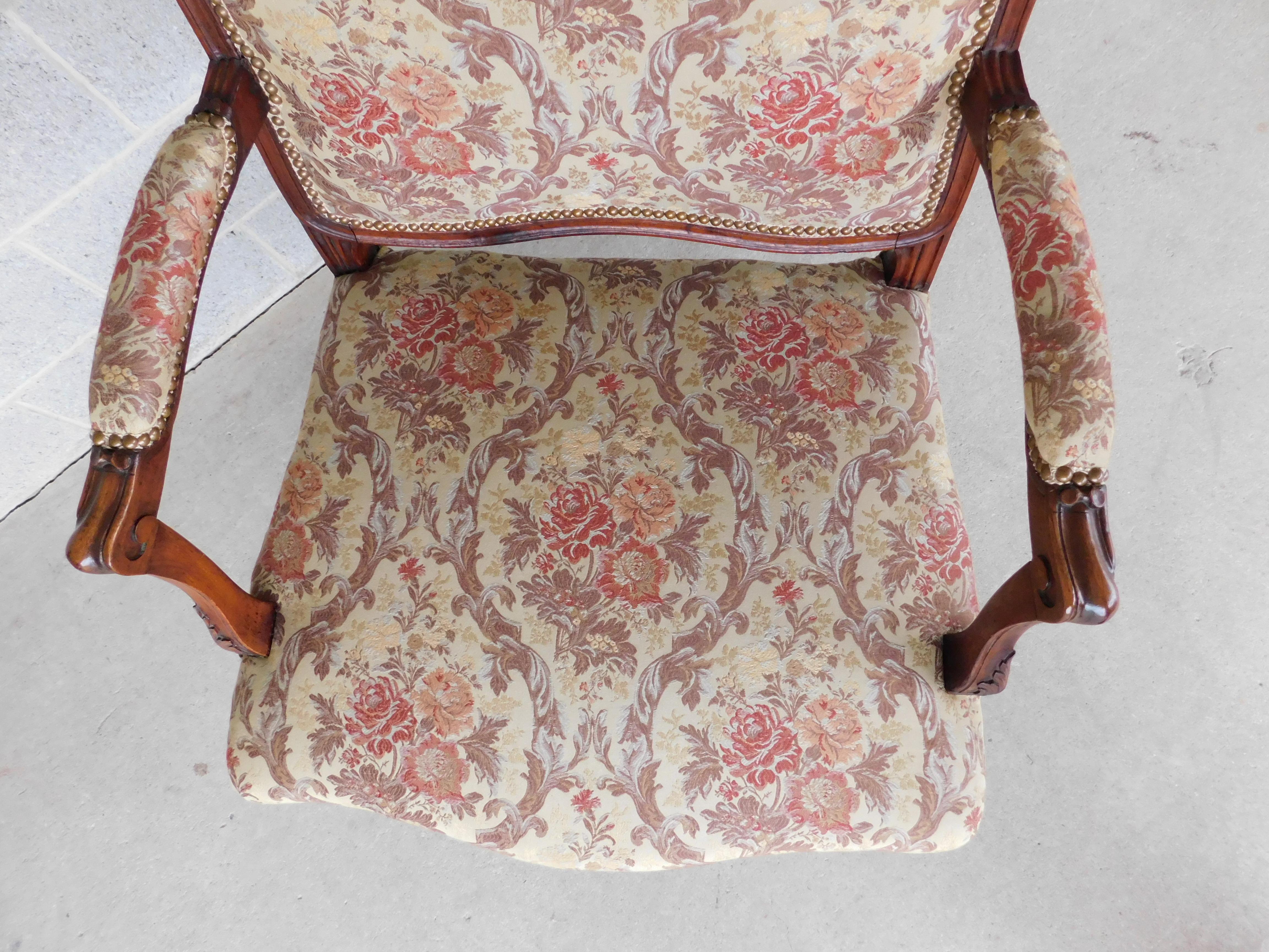Wood Vintage French Louis XV Style Fauteuil Chairs  - a Pair For Sale