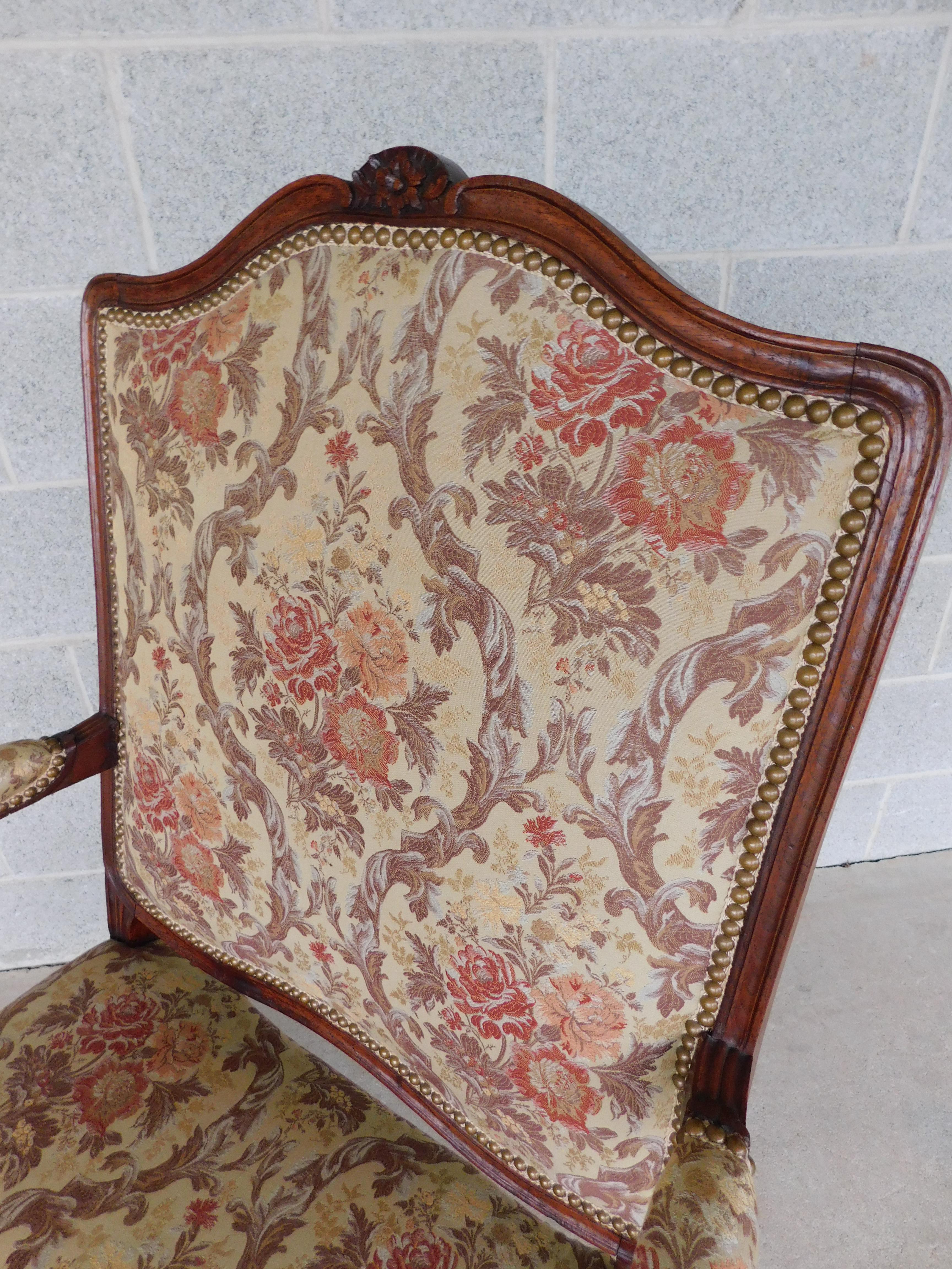Vintage French Louis XV Style Fauteuil Chairs  - a Pair For Sale 1