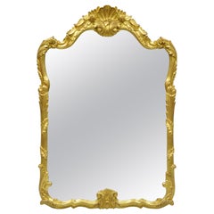 Vintage French Louis XV Style Gold Giltwood Italian Wall Console Mirror