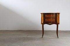 Vintage French Louis XV Style Kidney-Form Side Table with Gilt Bronze Mounts